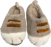 [Generic] Cat Paw Slippers for Women, Cute & Cosy Cat Feet Slippers, Winter Warm Plush Slippers 3D Cat Paw House Fur Slides Fluffy Shoes for Indoor Outdoor