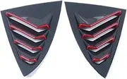 Rear Window Louver Shutter Side Vent Decoration Panel Cover Trim Compatible For Tesla Model 3 2018-2021 Car Accessories(Red)