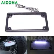 Universal Motorcycle License Plate Frame Bracket Number Holder with 9LED Light