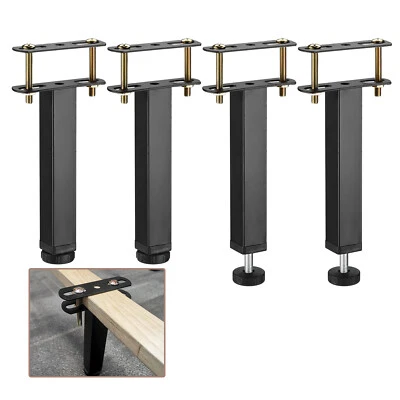 12 Set 7.87 Inch Total Height Adjustable Metal Bed Frame Center Support Legs