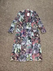 $598 Robert Graham Jacket Women's MEDIUM M Ophelia PAISLEY Floral Duster Coat