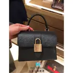 【二手正品】LV LOCKY BB 系列 M52880 黑色水波紋 ONE HANDLE PM_大鎖頭 郵差包 翻蓋包