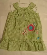 Youngland 3-6 or 6-9 Month Gingham Seersucker Sundress Dress Bloomer Set NWT