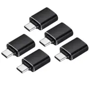 5 Pcs USB Adapter, USB C to USB Adapter Converter to Type C Adapter Cable Black