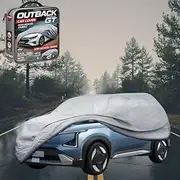 Outback GT Silver Shield Outdoor Car Cover for Kia EV 5 2025 - Current LC - Zipper Door & Elastic Hem - UV Protection - Universal Fit - Water, Dust & Scratch Proof - Grey