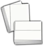 Hamilco White Cardstock Blank Index Flash Note & Post Cards - Flat 5 X 7" Thick Paper 80 lb Card Stock for Printer - (100 Pack with Envelopes)