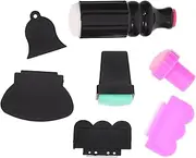 Healeved Halloween Manicure Nail Art Stamper 7pcs Painted Tool Set Scraper for Diy Nail Decor