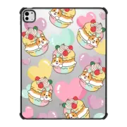iPad Pro 13-inch (M4) iPad Impact Case Cute Corgi in Pastel Rainbow Macaron with Strawberry & Heart - Kawaii Dog Anime Puppy with Sweet Food & Pink Fruit