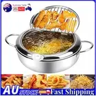 Deep Fryer Pot 304 Stainless Steel,Frying Chicken Pot w/ Thermometer Control+Lid