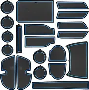 SENSHINE Cup Holder Insert for Subaru Crosstrek Accessories 2024 Impreza Accessories 2024 Center Console Liner Door Pocket Non-Slip Anti Dust Pad Premium Interior 18Pcs Set (Blue Trim), B71003