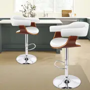 2x ALFORDSON Bar Stools Joan Swivel Chair White