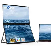 Dual Portable Monitor 15.6" Laptop Screen Extender, Mac/Windows 1080P FHD IPS Fo