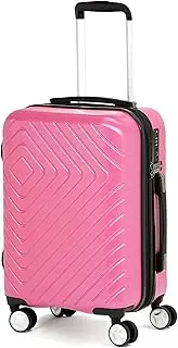 Amazon Basics Carry-On Luggage With Wheels,Expandable 55 cm Geometric Travel Suitcase, TSA Lock, Pink