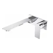 Caroma Urbane II Wall Basin / Bath Mixer 220mm (Body & Trim) - Rectangular Cover Plate -Lead Free Chrome 99642C6AF