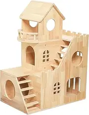 PETOMG Rubber Wood Cat House & Cat Furniture | Castle Style