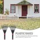 Garden Grass Leaf Rake Plastic Gardening Plant Hand Rake with Handle