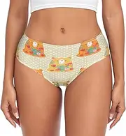[RPLIFE] Bears Floral Ladies Briefs, Womens Breathable Underwear, Underwear Women Comfort, Underware Womens Xl, Bears Floral, X-Large