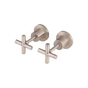MEIR Round Brass Cross Handle Shower Wall Taps - Champagne
