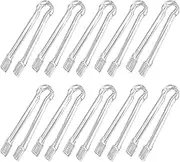 10 Pcs Plastic Buffet Serving Tongs, Clear Kitchen Tongs Mini Serving Utensil Tongs for Food Ice Salad Buffet Barbecue Cookies, 6.3 Inches