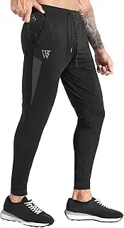 [ZENWILL] Men's Lightweight Gym Track Pants,Mens Casual Athletic Workout Joggers Sweatpants with Zip Pockets