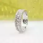 3.5Ct Round Cut Moissanite 3 Row Full Eternity Men's Wedding Band 14K White Gold
