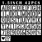 Alphabet Letter Stencils 1.5 inch 42 Pcs Reusable Plastic Letter and Number T...