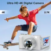 4K Vlogging Camera for YouTube, 64MP Digital Camera for Photography and Video wi