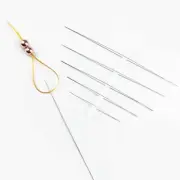 5 Pcs Big Eye Curved Open Stainless Steel Beading Needles Beads Jewelry Findings