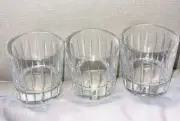 NEW LOT OF 3 CHRISTOFLE CRYSTAL IRIANA FACETTED PATTERN OLD FASHIONED GLASSES