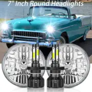 For Chevy Bel Air 1955-1957 Pair 7" Inch Round LED Headlights Hi/Lo Sealed Beam