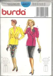 BURDA 4801 MISSES' SIZE 12-22 JACKETS & SKIRTS SEWING PATTERN OOP