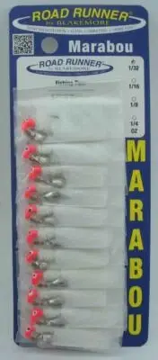 Blakemore 1001-09 Marabou Road Runner 1/32 oz. Red White Card of 12