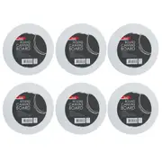 6x Jasart Studio 8" Rnd Cotton Acrylic/Oil Painting Canvas Panel Board 380GSM WH