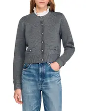 Sandro Fine Knit Cardigan