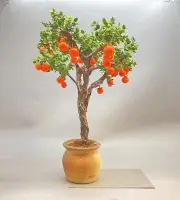 Dollhouse miniature 1/12th scale orange tree in hand thrown pot