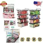 8 Pack Deep Freezer Organizer Bins - Durable Metal for Optimal Food Freshness