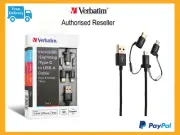 Verbatim Iphone Ipad Charge & Sync 3-in1 Micro Lightning USB-C Grey 120cm 65385