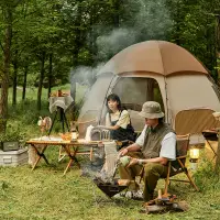 在飛比找松果購物優惠-精緻露營風格Naturehike蒙古包帳34人戶外雙層帳篷防