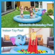 3 in 1 Sprinkler Pool for Kids 65" Inflatable Splash Pad Baby Wading Swimming