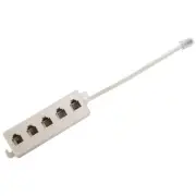 Beige RJ11 6P4C Male Plug to 5 Ports 6P2C Female Socket Phone Line Splitter5602