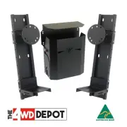 Vonnies Combo Folding Black Jerry Can Holder and 2 Rear Adj Spare Wheel Holders