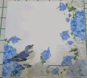 Three Decorative Luncheon Napkins for Decoupage "Songbird Hydrangea" in blue
