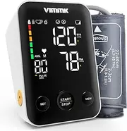 Blood Pressure Monitor, Vimmk Upper Arm Blood Pressure Machines for Home Use Accurate BP Cuff LED Backlight Display Heart Rate Detection 2x120 Records, Cuff 22-40cm