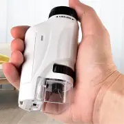 Mini Microscope Handheld LED Light Portable Microscope 60X-120X Magnification Educational Science Toy for Exploration an