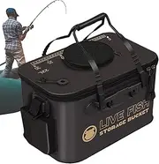 Generic Foldable Fishing Bait Bucket, Outdoor Fish Basket, Live Fish Container, Fish Cooler, Foldable Bait, Storage Box, Lightweight Bait, Lurer Carrier Storage for Outdoor Activities
