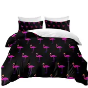 Purplish Flamingo Pattern Quilt Cover