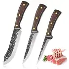 3Pcs Boning Knives Set Butcher Knife Slicing Knife Hand Forged Kichen Knife Set