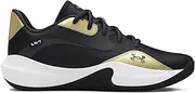 [Under Armour] Mens Ua Lockdown 7 Low Basketball Trainers, Black Metallic Gold Black, 8 US