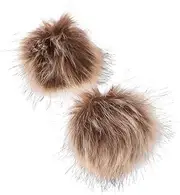 Holibanna 2pcs Artificial Ball Decor for Shoes and Clothing Faux Fur Pom Poms Stylish Adornment for Bags and Hats Eye Catching Accessory for Ladies Fashion