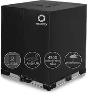 IBC Tote Cover,Zipper,420D Heavy Duty Nano Materials Waterproof,Fit 275 Gallon Water Tank(Black)